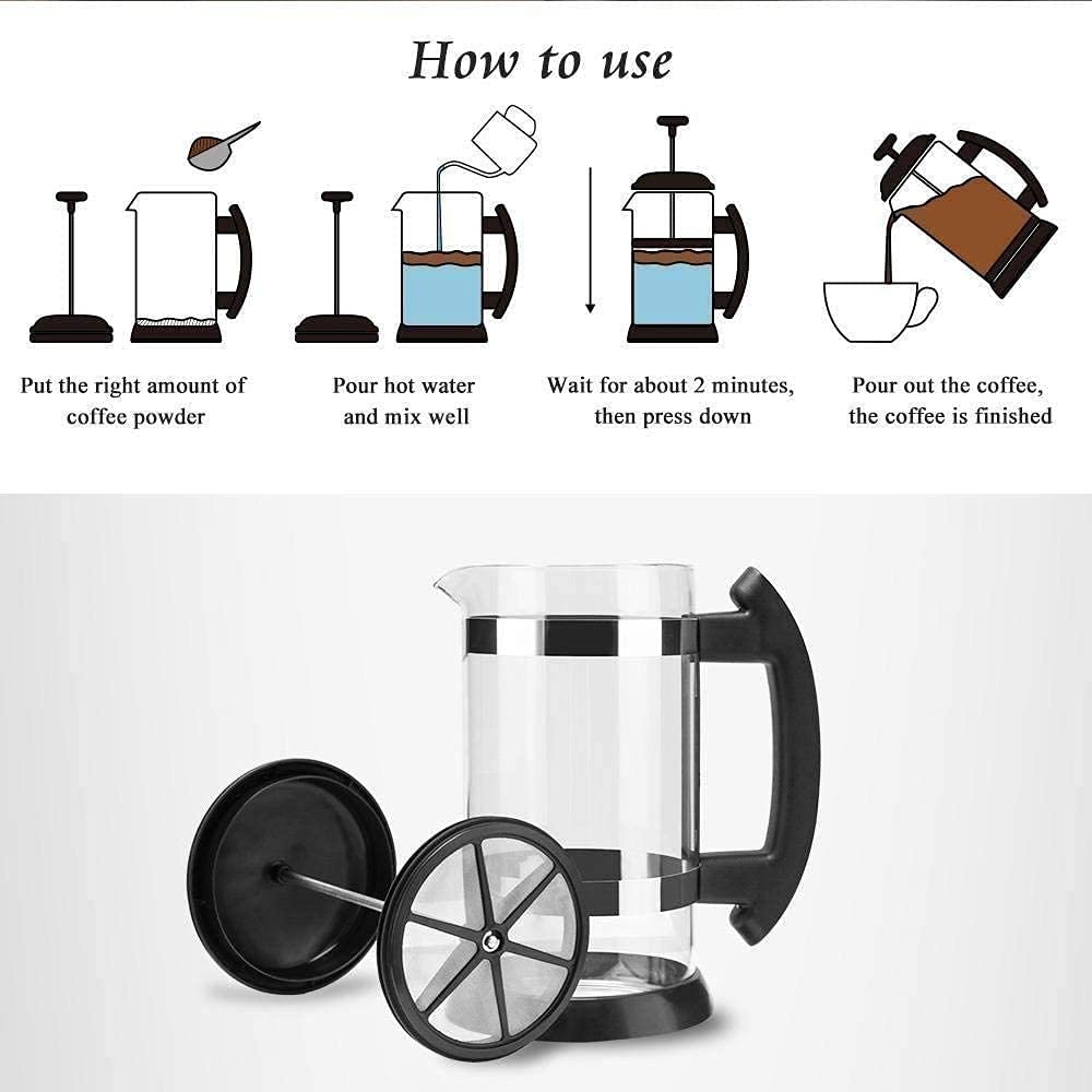 304 Stainless Steel Borosilicate Glass Coffee Maker 34oz W240674