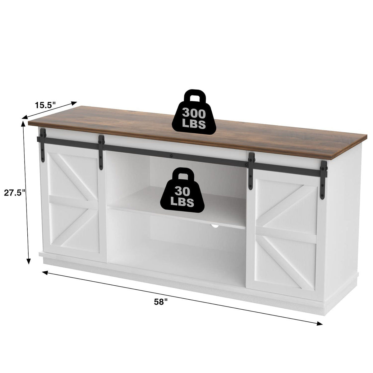 Bright White TV Stand for 65 Inch TV L51785