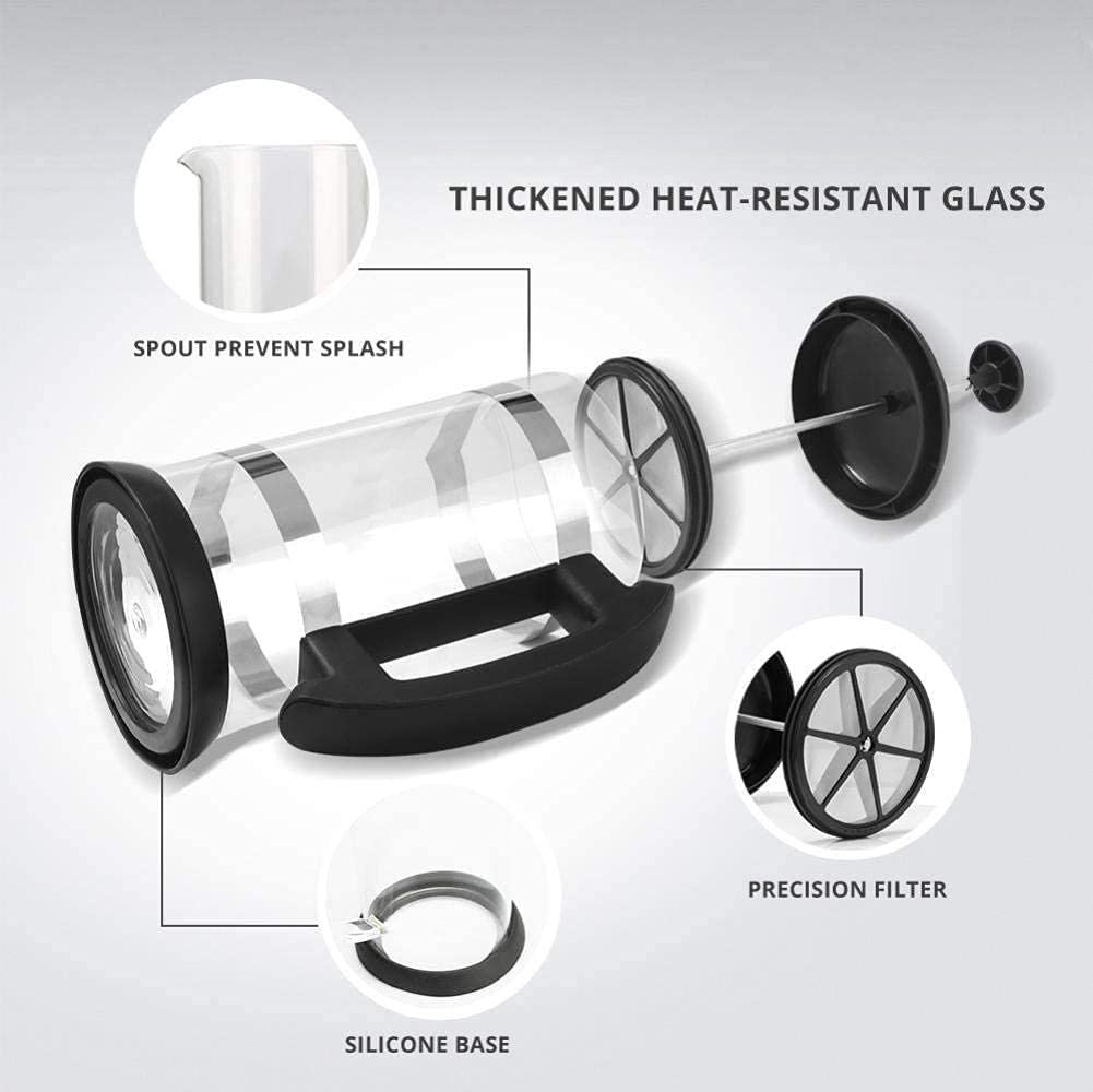 304 Stainless Steel Borosilicate Glass Coffee Maker 34oz W240674