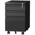 Black 3 Drawer Metal File Cabinet with Lock X35735