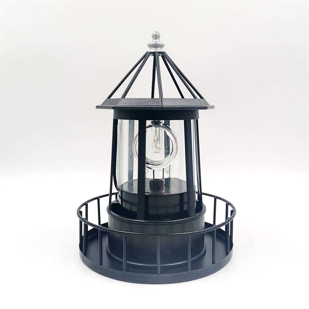 Black Wrought Iron Solar Lighthouse B314