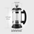 304 Stainless Steel Borosilicate Glass Coffee Maker 34oz W240674