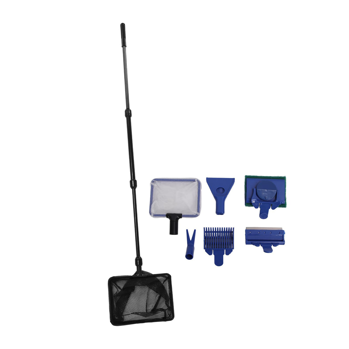 5 in 1 Aquarium Cleaning Kit with Scraper Gravel Rake Sponge Brush Fish Net T209