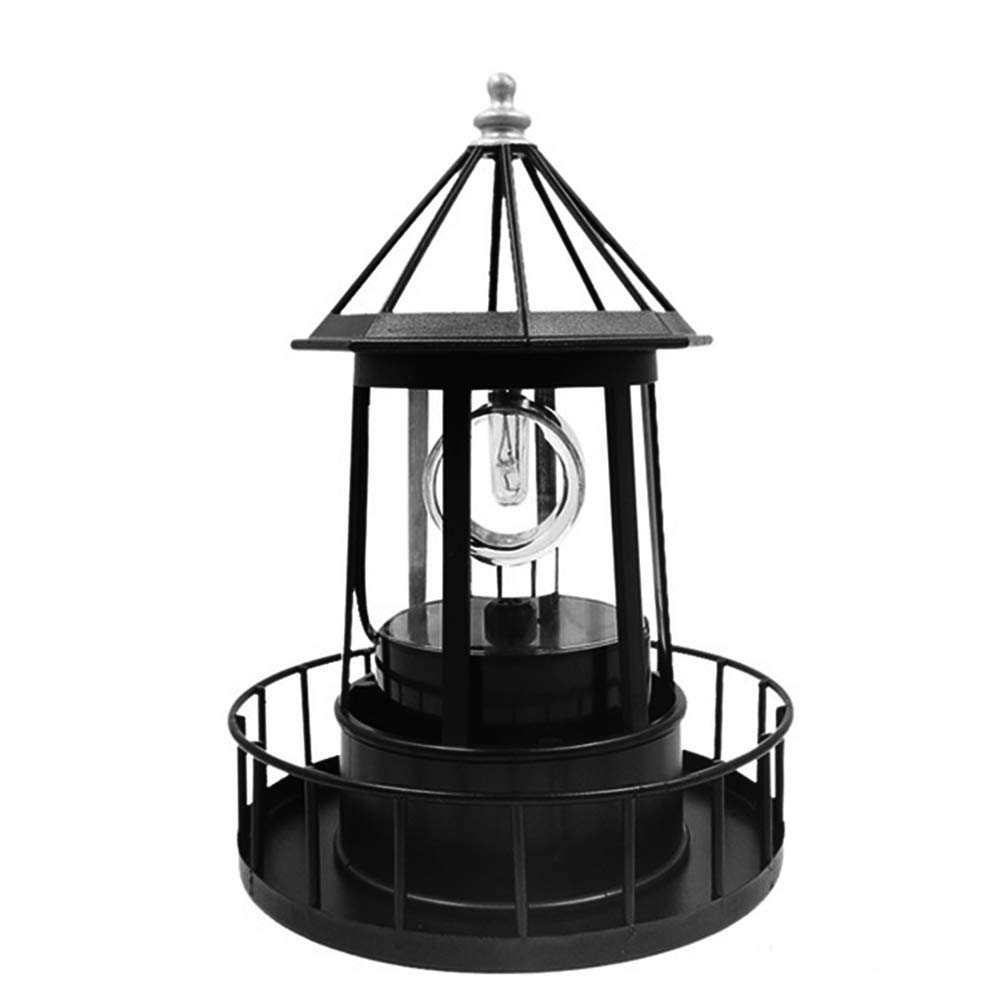 Black Wrought Iron Solar Lighthouse B314