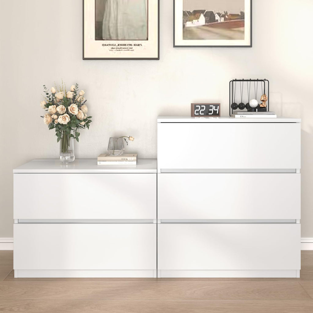 White 3 Drawer Wood Dresser T357393