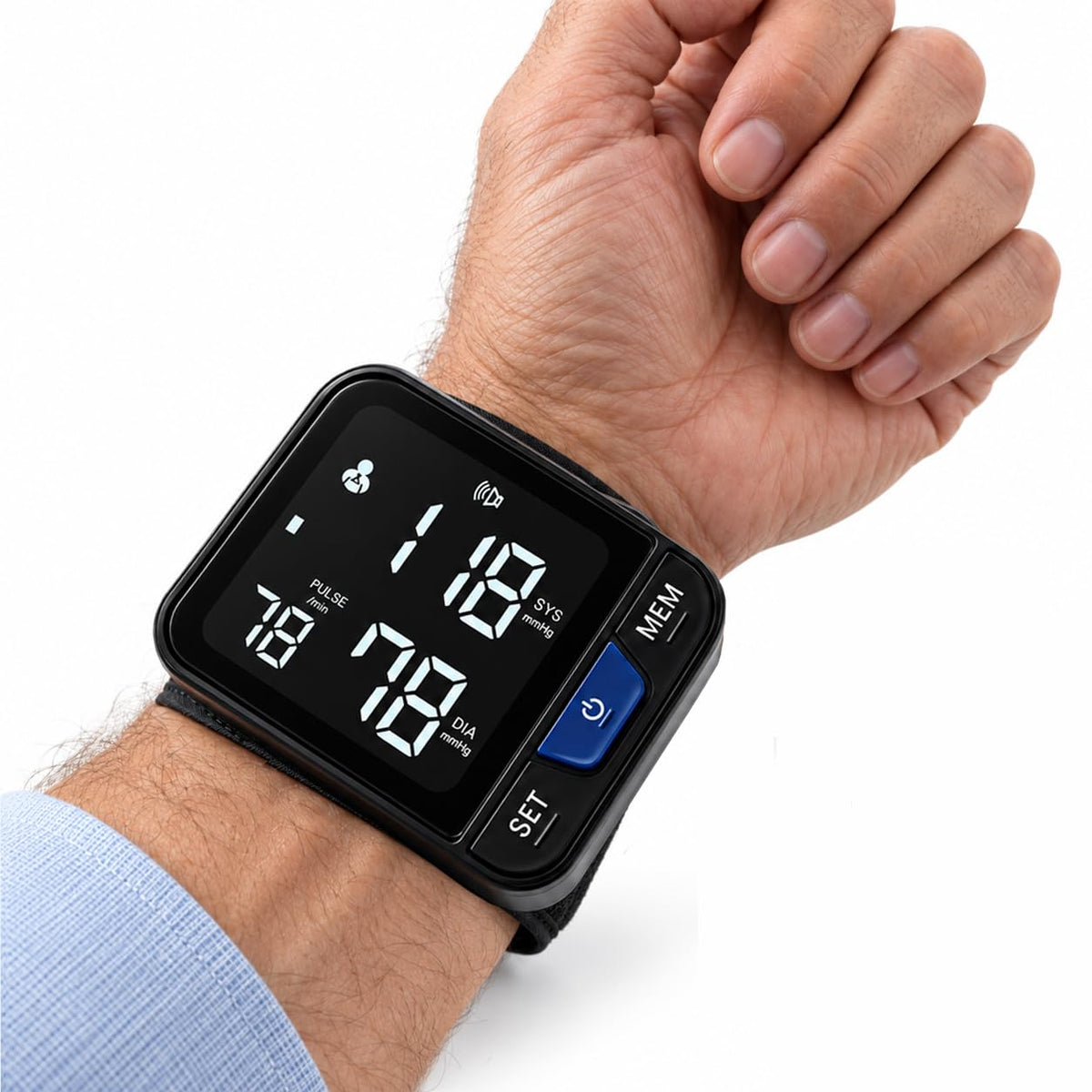Portable Wrist Blood Pressure Monitor with Large Display E747308