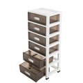 6-Tier Clear Plastic Storage Organizer Cart with Wheels U684