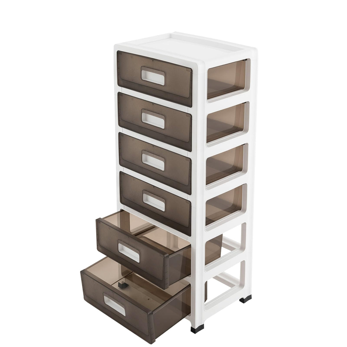 6-Tier Clear Plastic Storage Organizer Cart with Wheels U684
