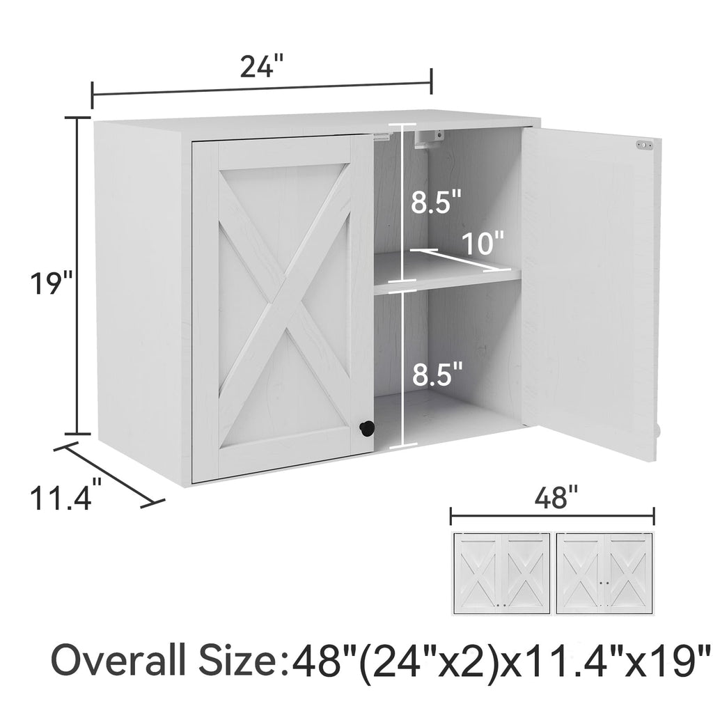 White Wall Mounted Laundry Room Cabinets E870