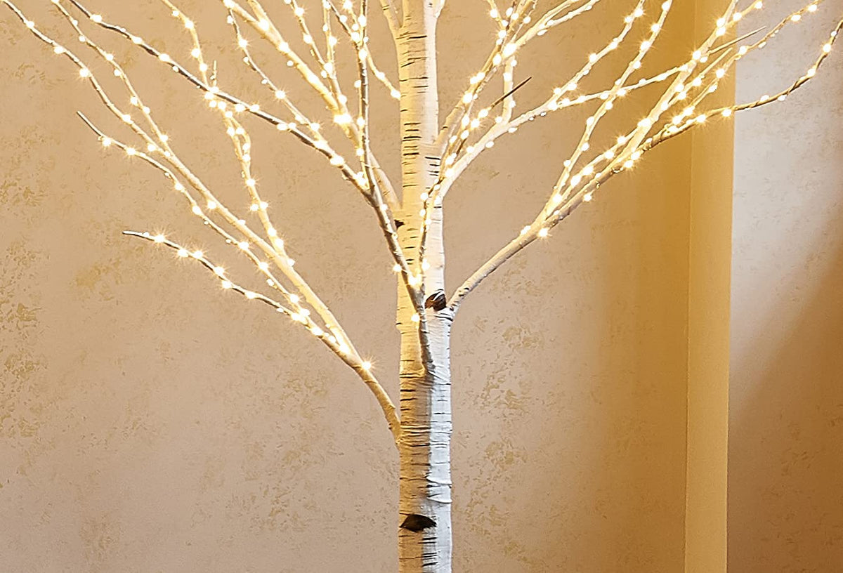4FT 200L Warm White LED Birch Tree U521