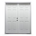 Primed Left Hand In-Swing 6-Panel Exterior Prehung Door S227404