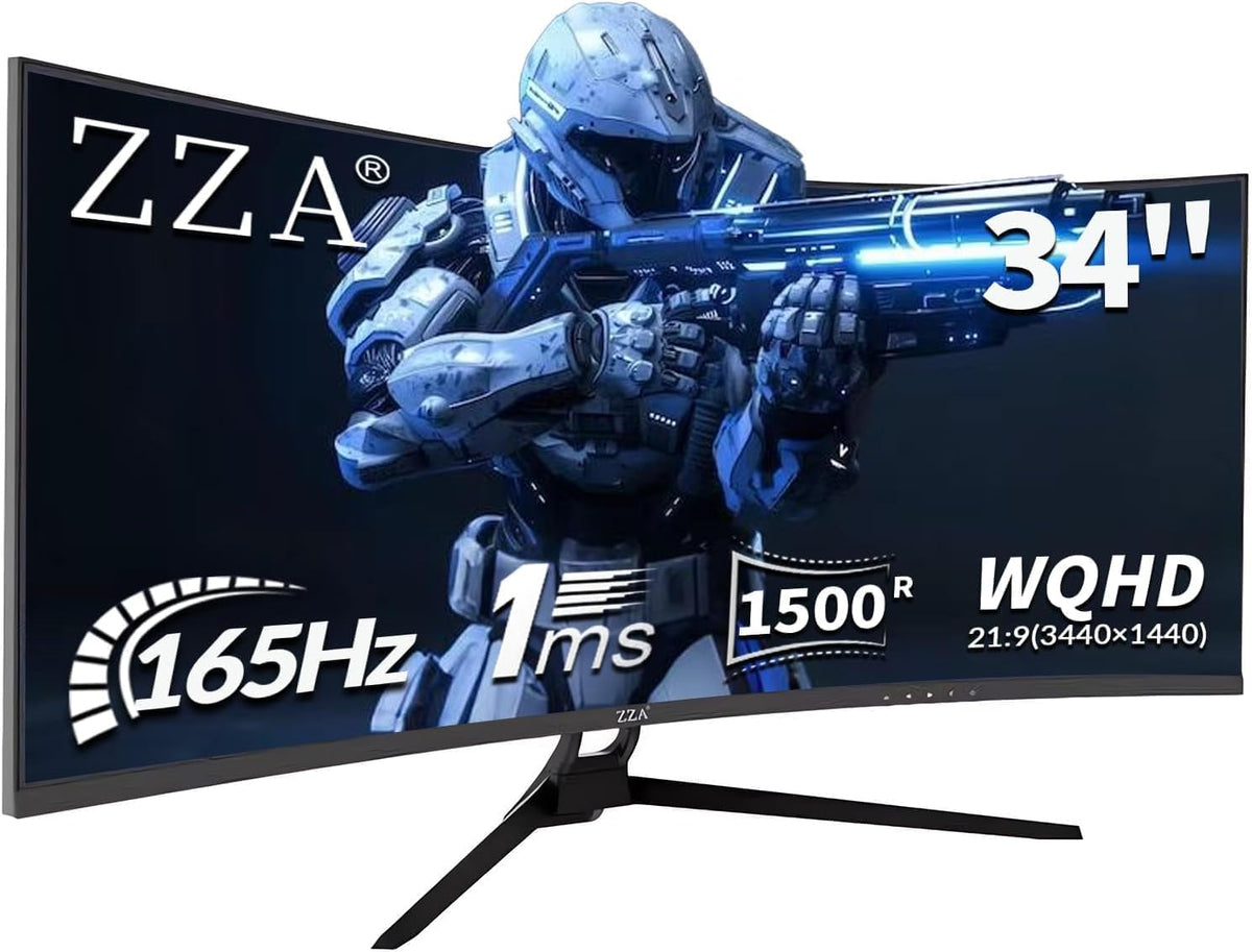 34 Inch Curved Ultrawide Monitor WQHD 165Hz 1ms HDR10 FreeSync G-Sync VESA Mount Compatible B191