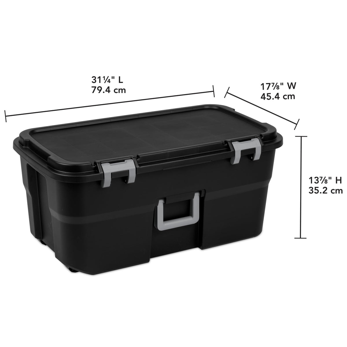 Black Wheeled Lockable Footlocker L91120