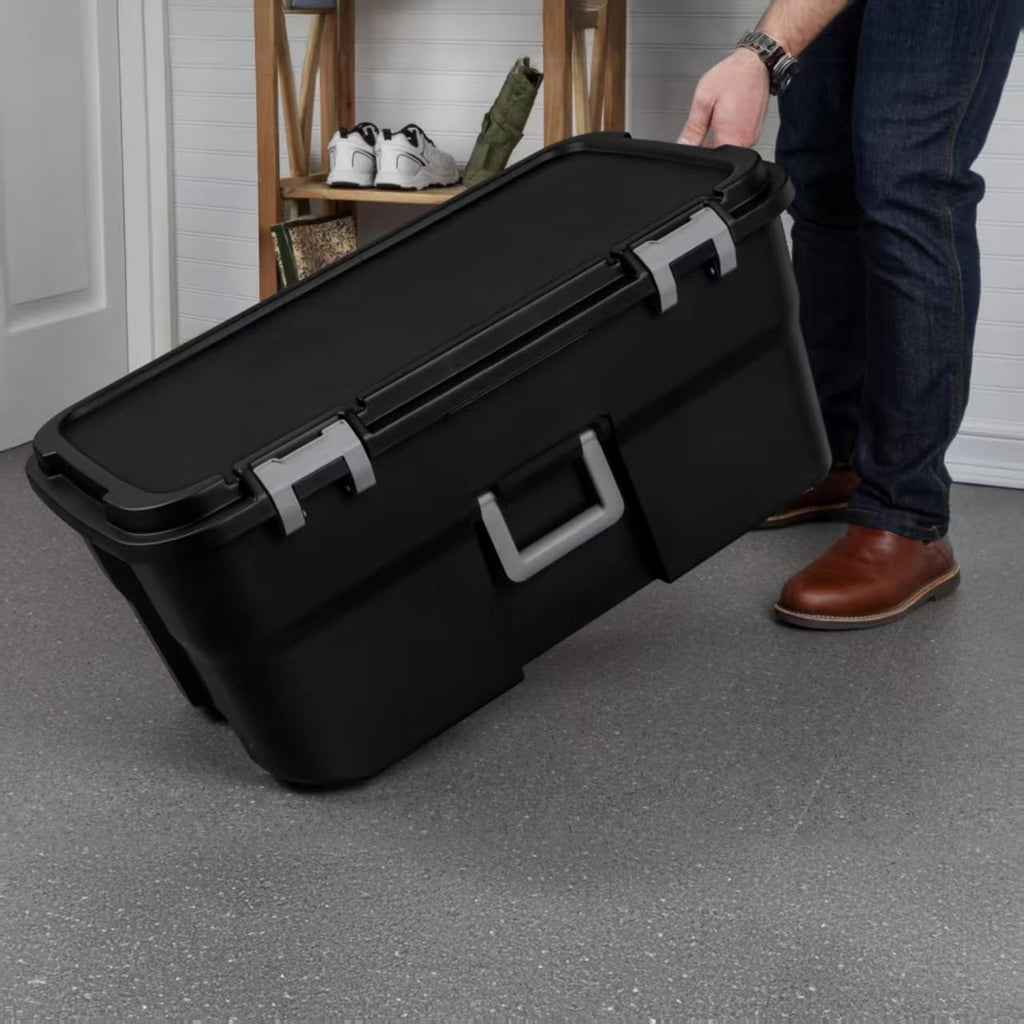 Black Wheeled Lockable Footlocker L91120