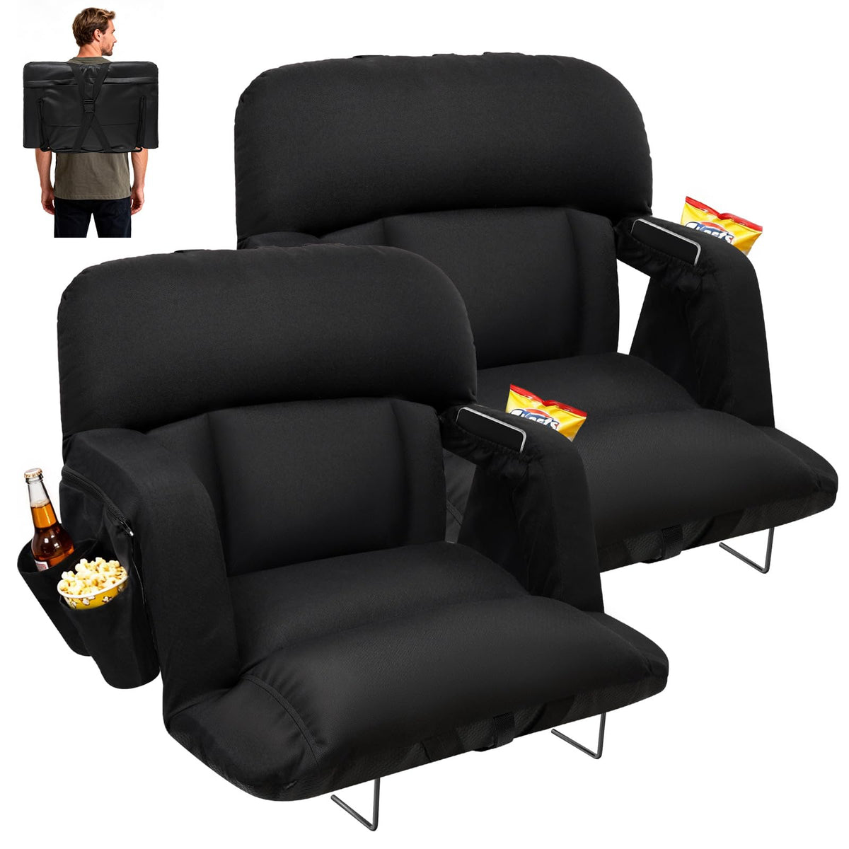 25'' Stadium Seat with Back Support, 2pcs M192