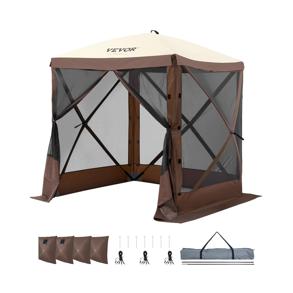 6 x 6 ft Pop Up Gazebo Tent with Mosquito Netting and Privacy Panels B873167