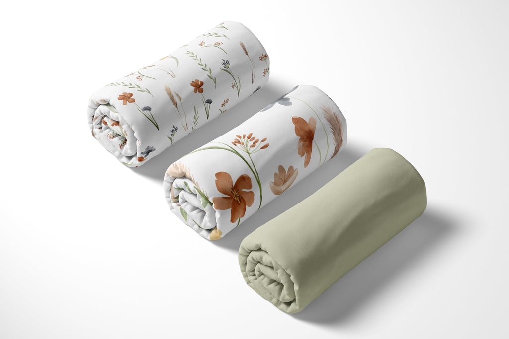 3-Piece Baby Crib Sheets Set Fitted Standard Size J34779