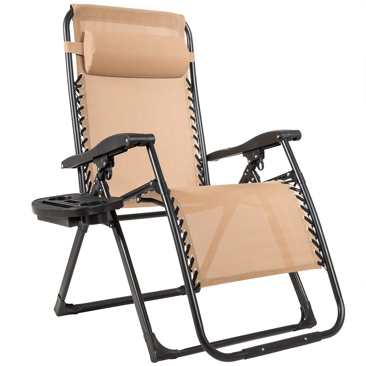 Oversized Zero Gravity Chair with Cup Holder & Detachable Headrest J22029