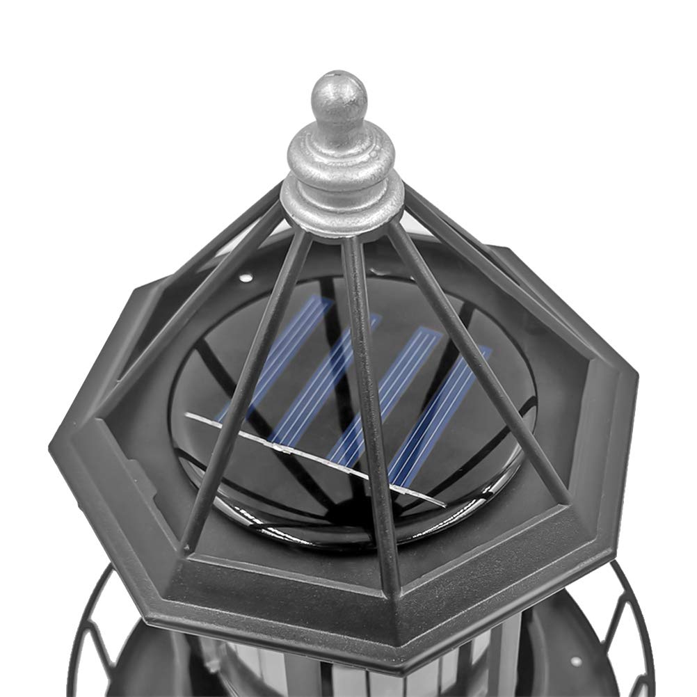 Black Wrought Iron Solar Lighthouse B314