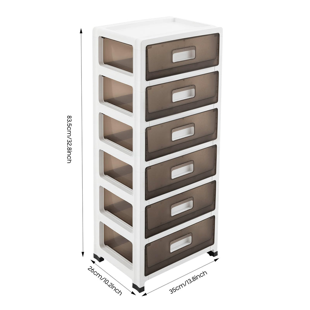 6-Tier Clear Plastic Storage Organizer Cart with Wheels U684