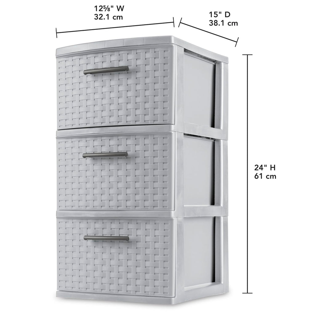 3 Drawer Plastic Storage Organizer, 2 Pack G15664