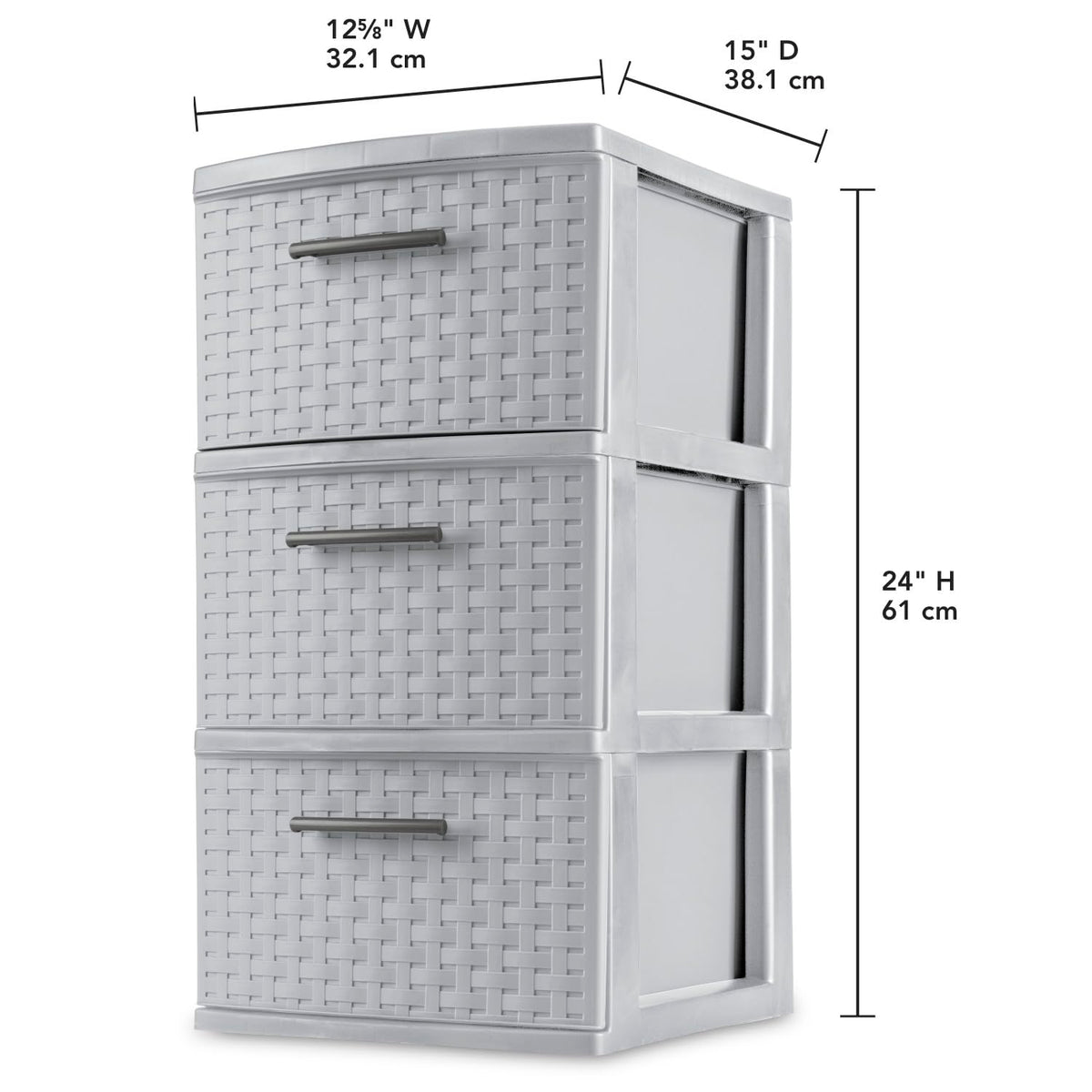 3 Drawer Plastic Storage Organizer, 2 Pack G15664
