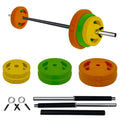 Adjustable Barbell Set, 40LB, Black, PU, Padded Grip Y80714
