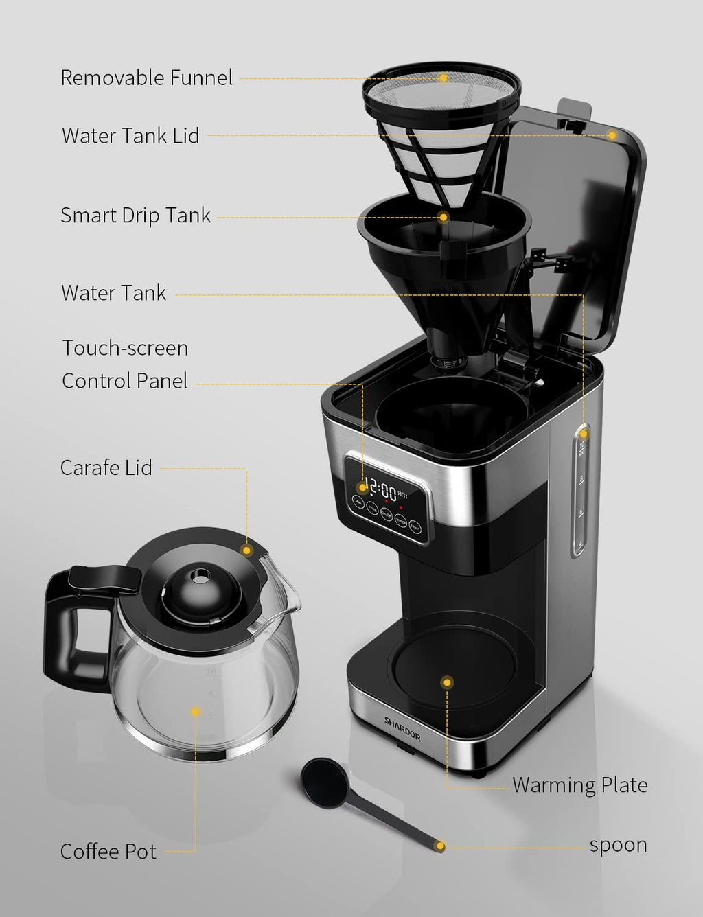 10-Cup Programmable Drip Coffee Maker with Permanent Filter D6491