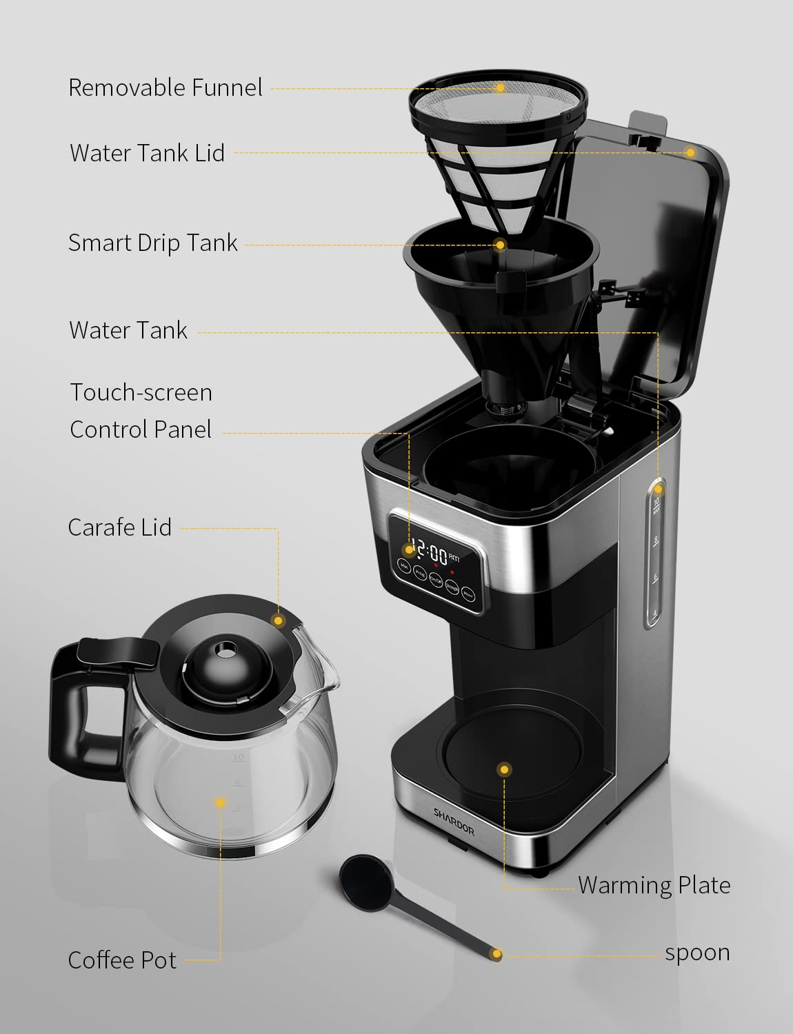 10-Cup Programmable Drip Coffee Maker with Permanent Filter D6491