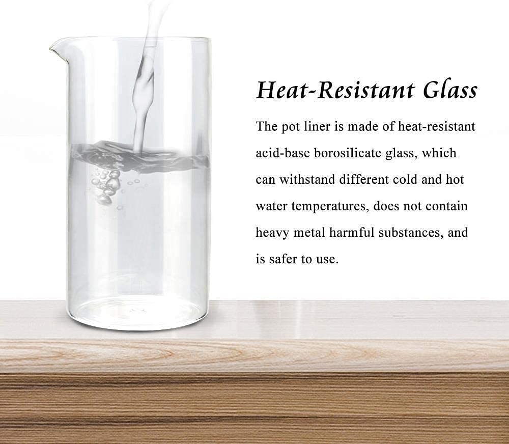 304 Stainless Steel Borosilicate Glass Coffee Maker 34oz W240674