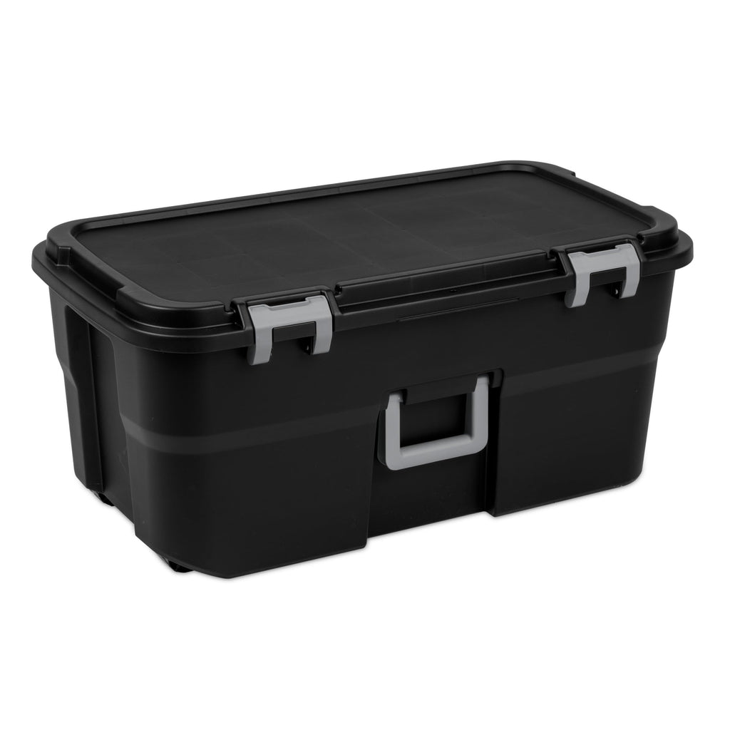 Black Wheeled Lockable Footlocker L91120