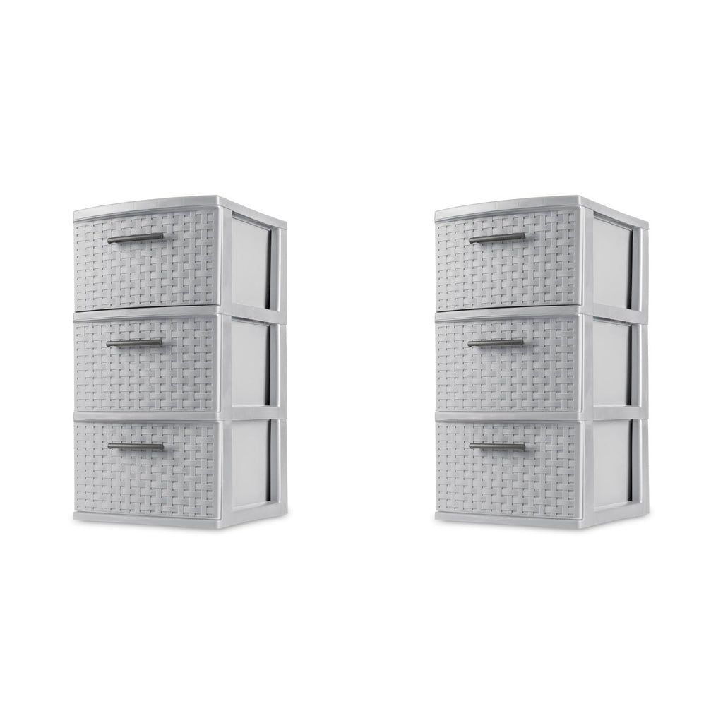 3 Drawer Plastic Storage Organizer, 2 Pack G15664
