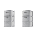 3 Drawer Plastic Storage Organizer, 2 Pack G15664