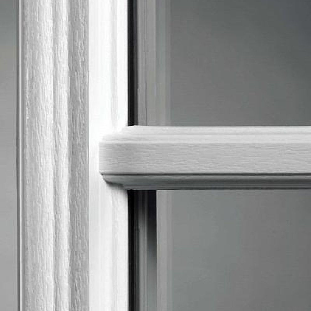 Primed Left Hand Outswing 9 Lite Prehung Front Door with Pet Door K8092
