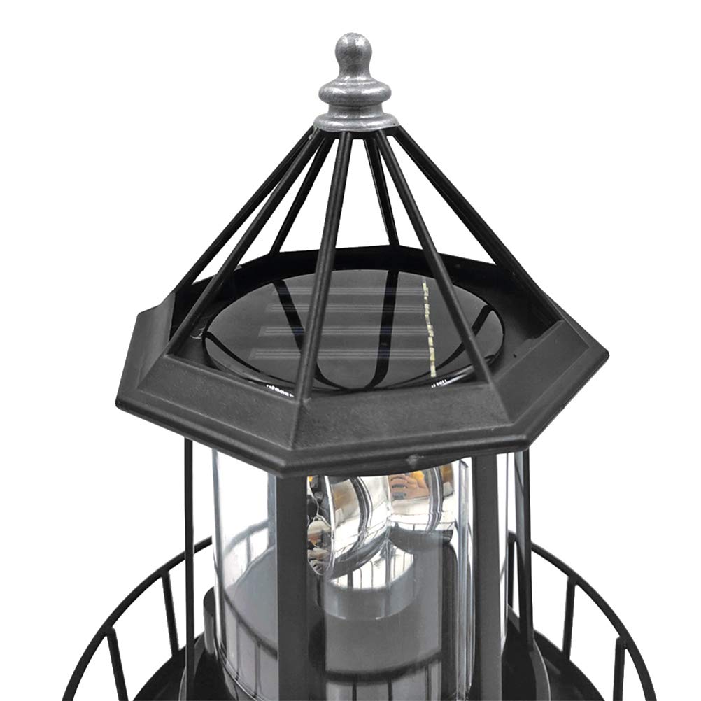 Black Wrought Iron Solar Lighthouse B314
