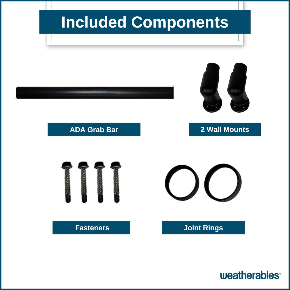 6’ Black Aluminum Handrail Kit M66054