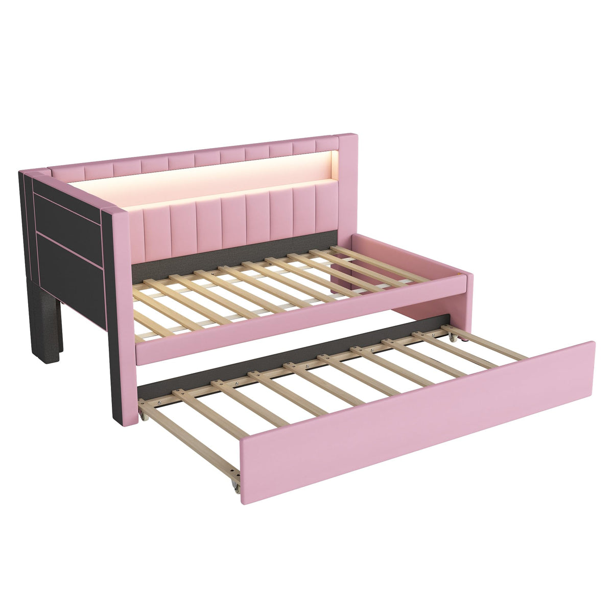 Twin Size L-Shaped Daybed with Trundle V12727