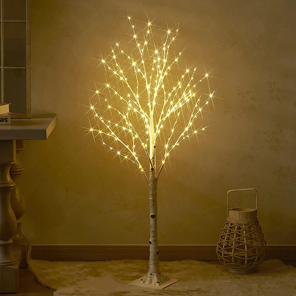 4FT 200L Warm White LED Birch Tree U521