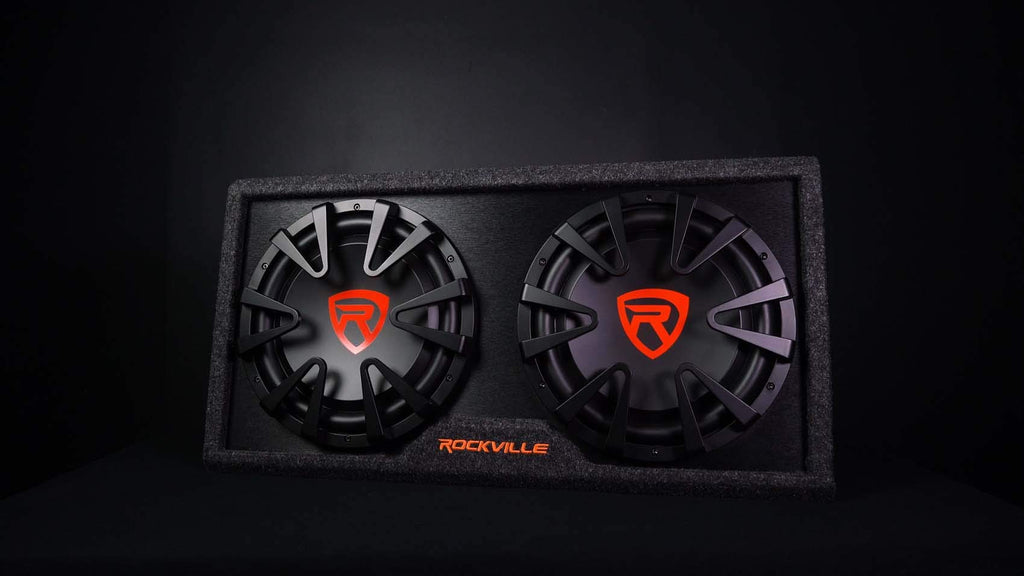 Dual 12" Slim Vented Powered Car Subwoofer Enclosure I39309