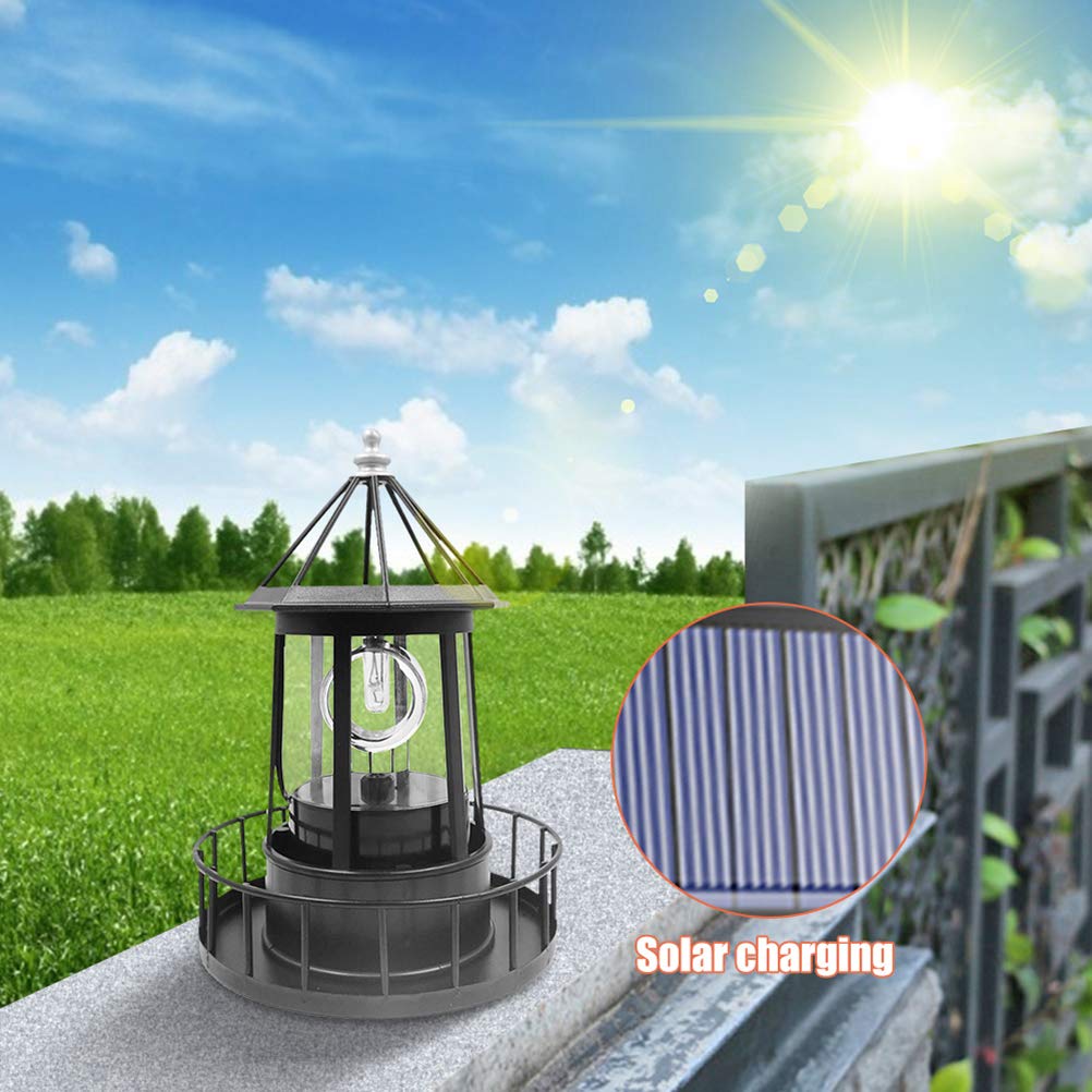 Black Wrought Iron Solar Lighthouse B314