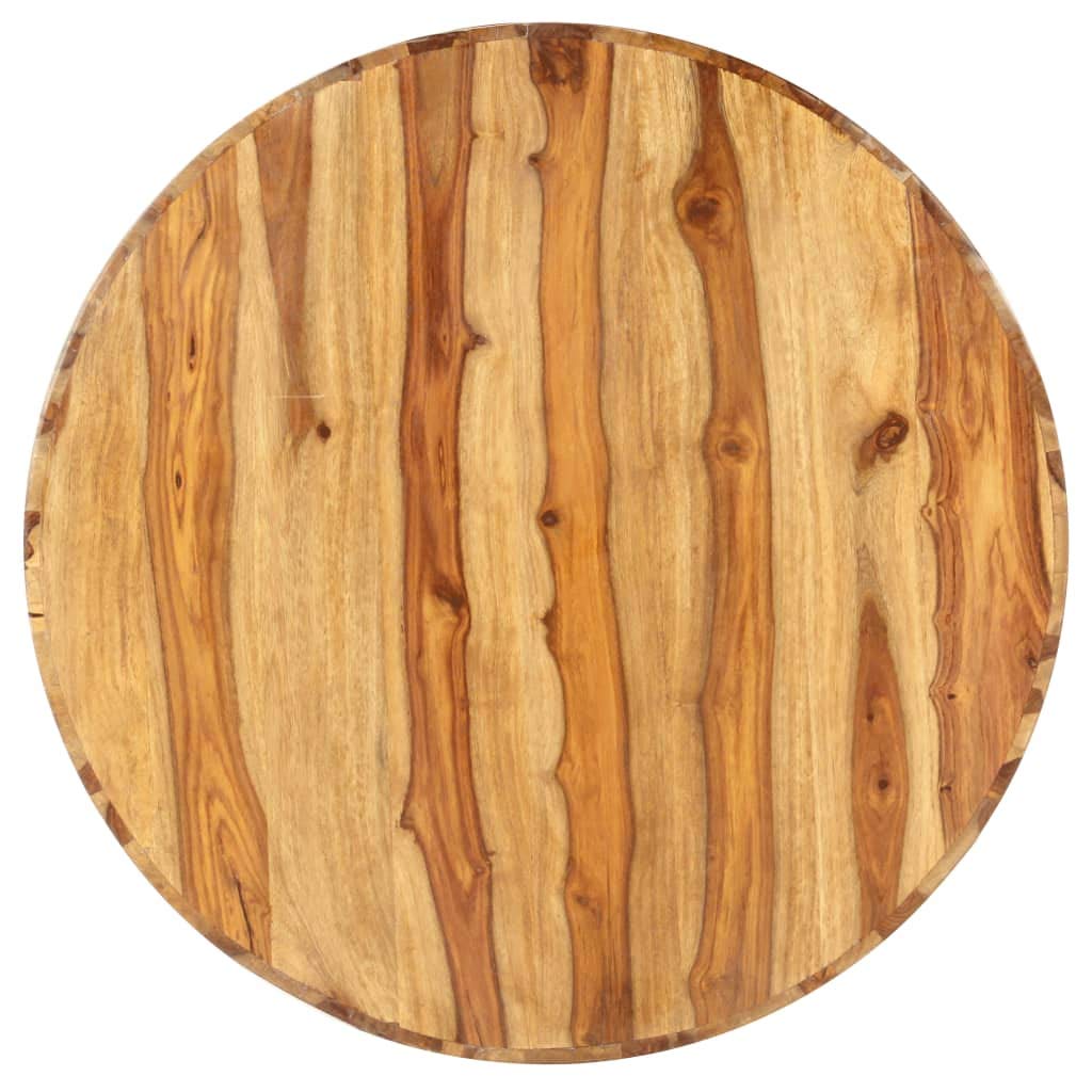 Solid Sheesham Wood Round Coffee Table 25.6 in Diameter Polished Finish R973004
