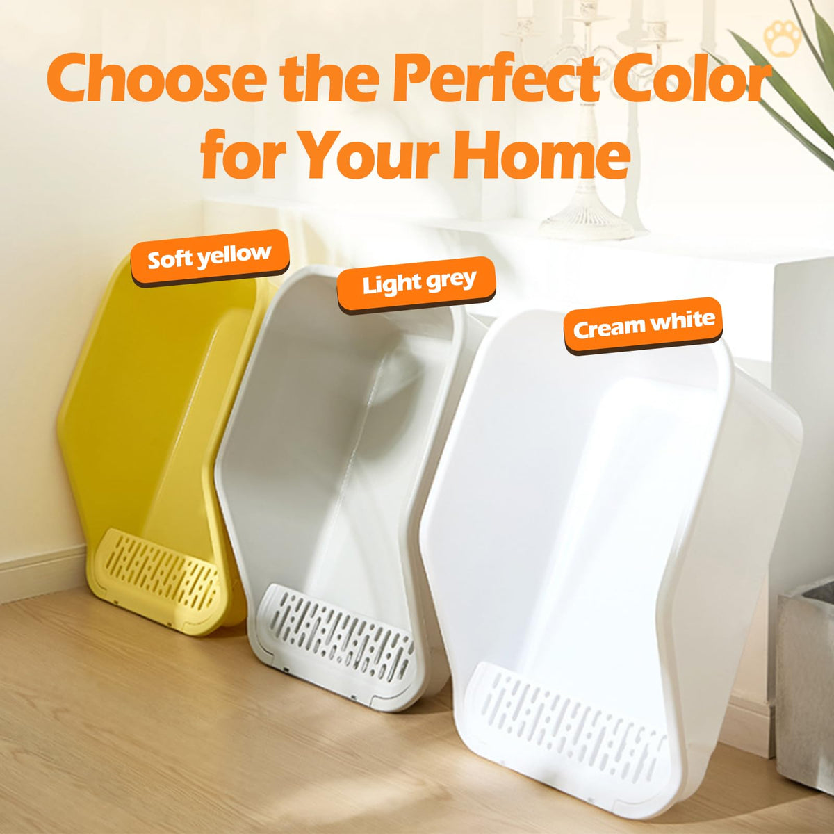 Large Cat Litter Box with High Sides and Low Entry U591954