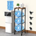 5 Gallon 3-Tier Water Bottle Holder with Lockable Casters Brown Z104