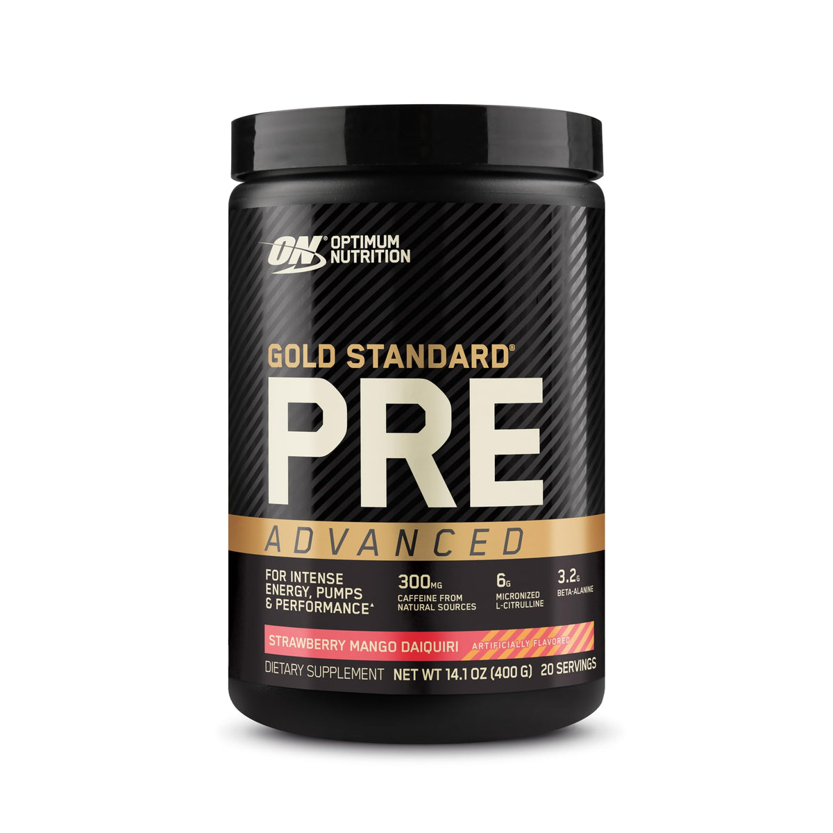 Pre Workout with Creatine Beta-Alanine L-Citrulline and Caffeine, Strawberry Mango Daiquiri, 20 Servings E367063