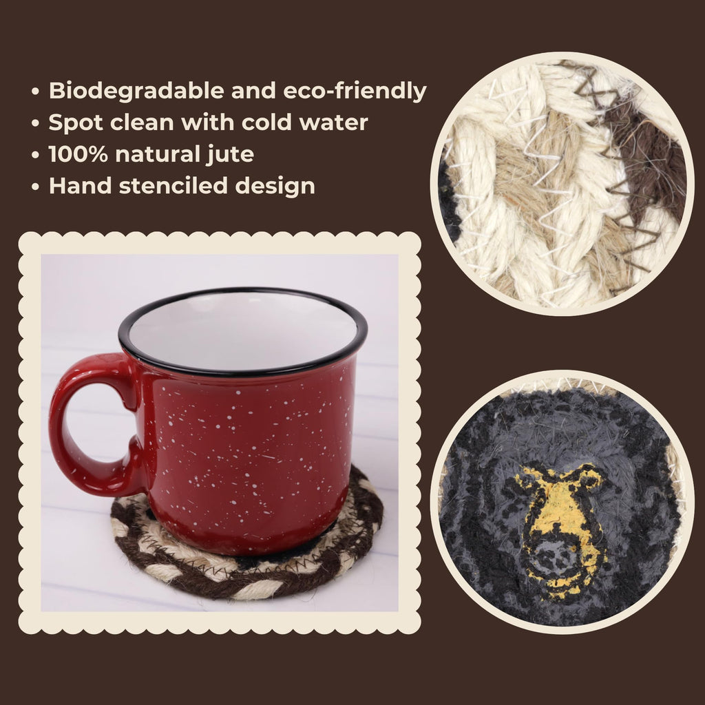 Black Braided Jute Woven Coasters Set of 2 P99588