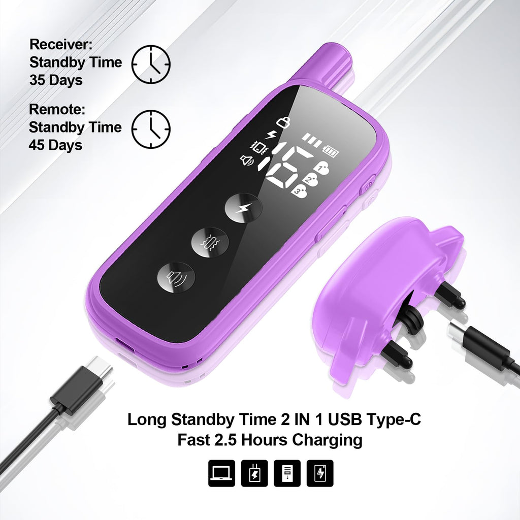 Dog Training Collar with Remote Purple D828