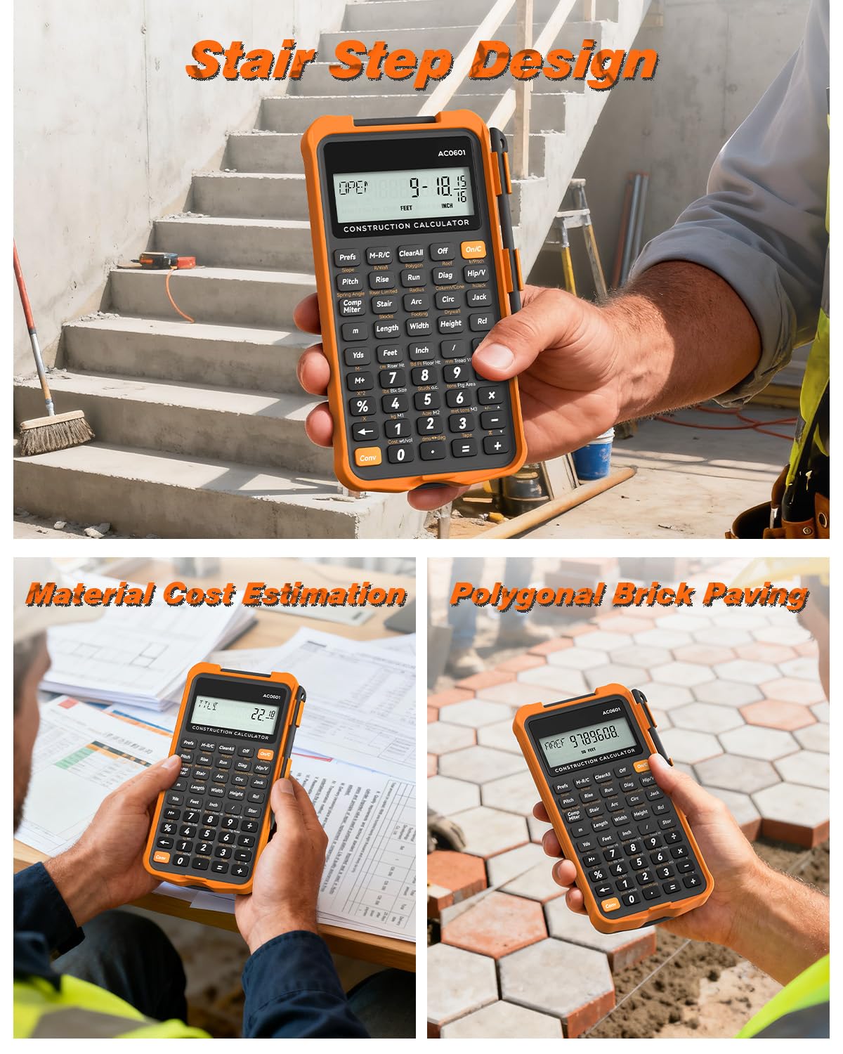 Construction Calculator with Writing Tablet O92981