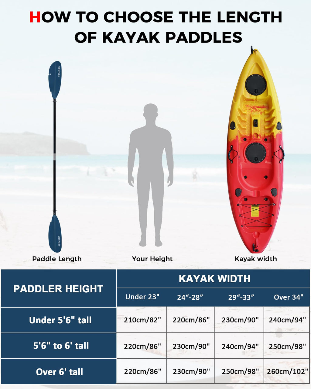 Adjustable Fiberglass Kayak Paddle W553750