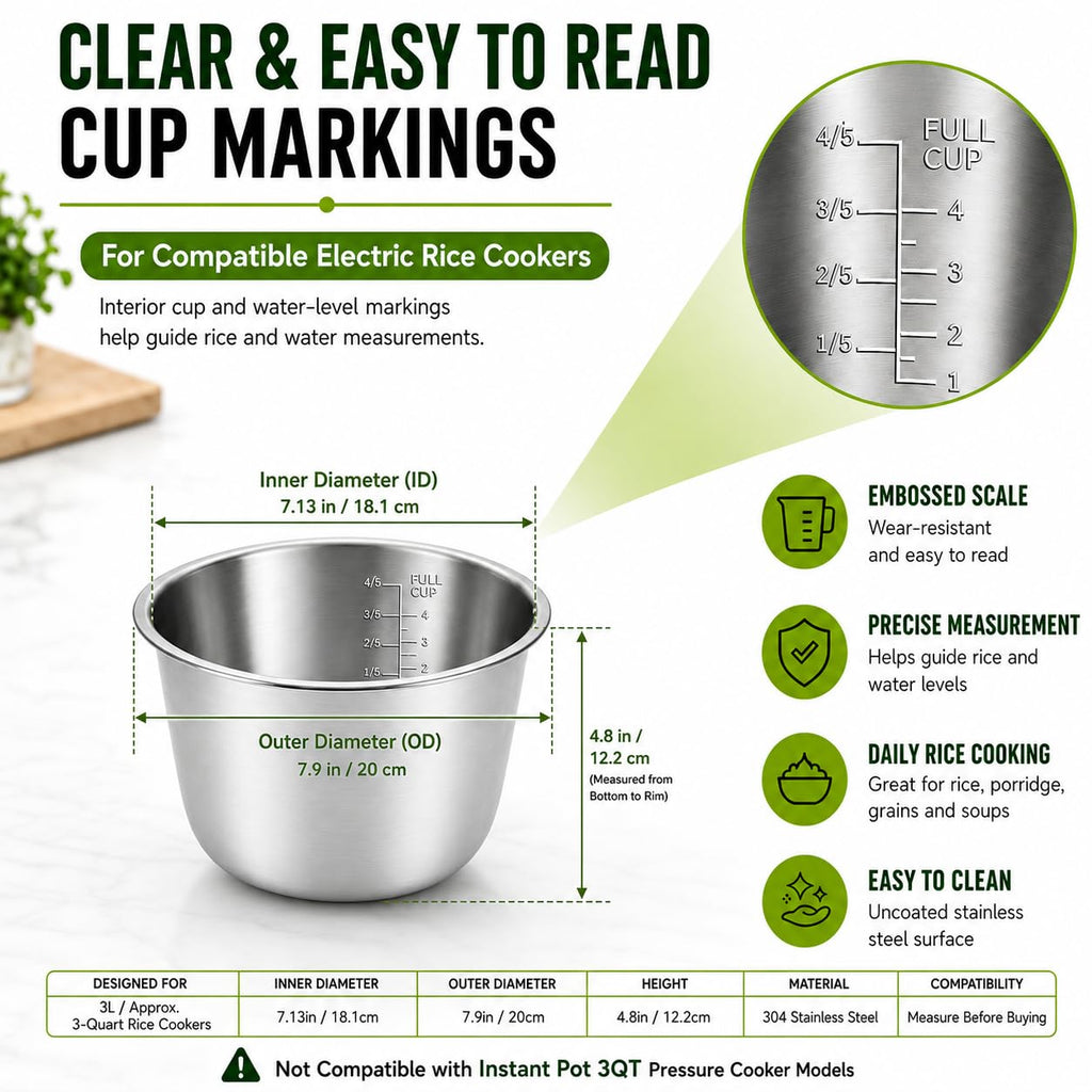 Stainless Steel Replacement Inner Pot Bowl A222692