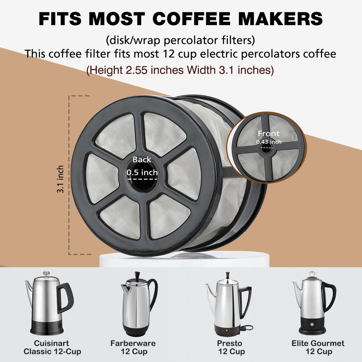 Reusable Coffee Filters 12 Cup T5524